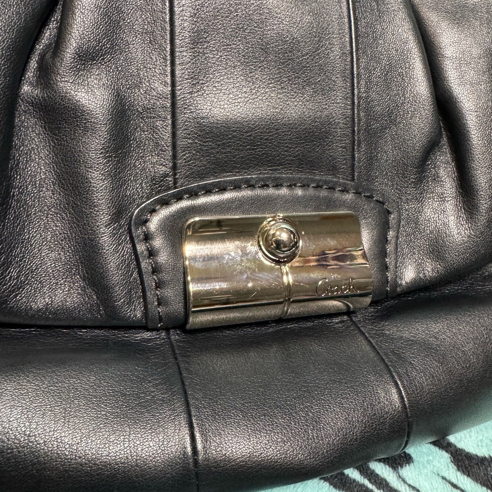 Coach Kristen Black Leather Shoulder Bag
